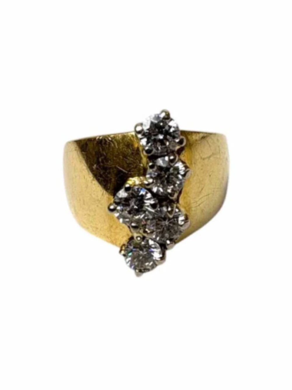 Vintage 14K Yellow Gold 1.05 CTW Diamond Statement Ring 7.58g Appraised $6,000